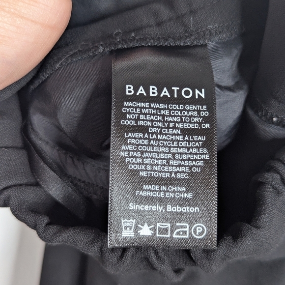 Babaton Atelier Elastic Waist Crepe Cropped Tapered Pant Black 14 - Picture 7 of 8